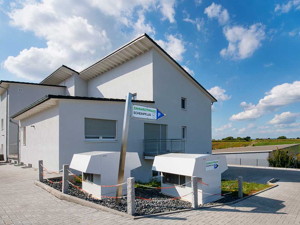 Außenansicht der Zahnarztpraxis Scheinpflug in Reinheim